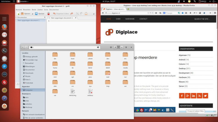 Desktop met Faienca en Numix