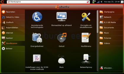 Ubuntu Netbook Remix interface