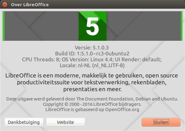Libreoffice 5.1.0.3